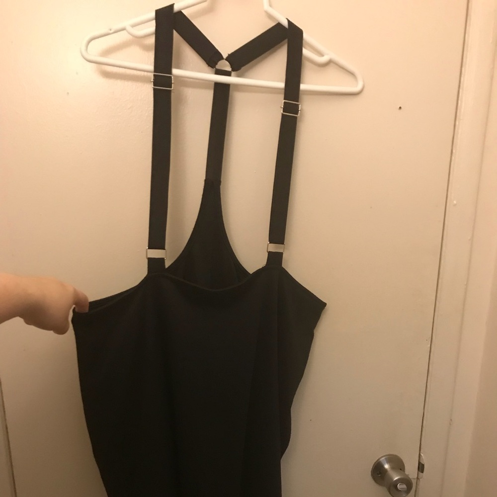 Black skirt with built in suspenders